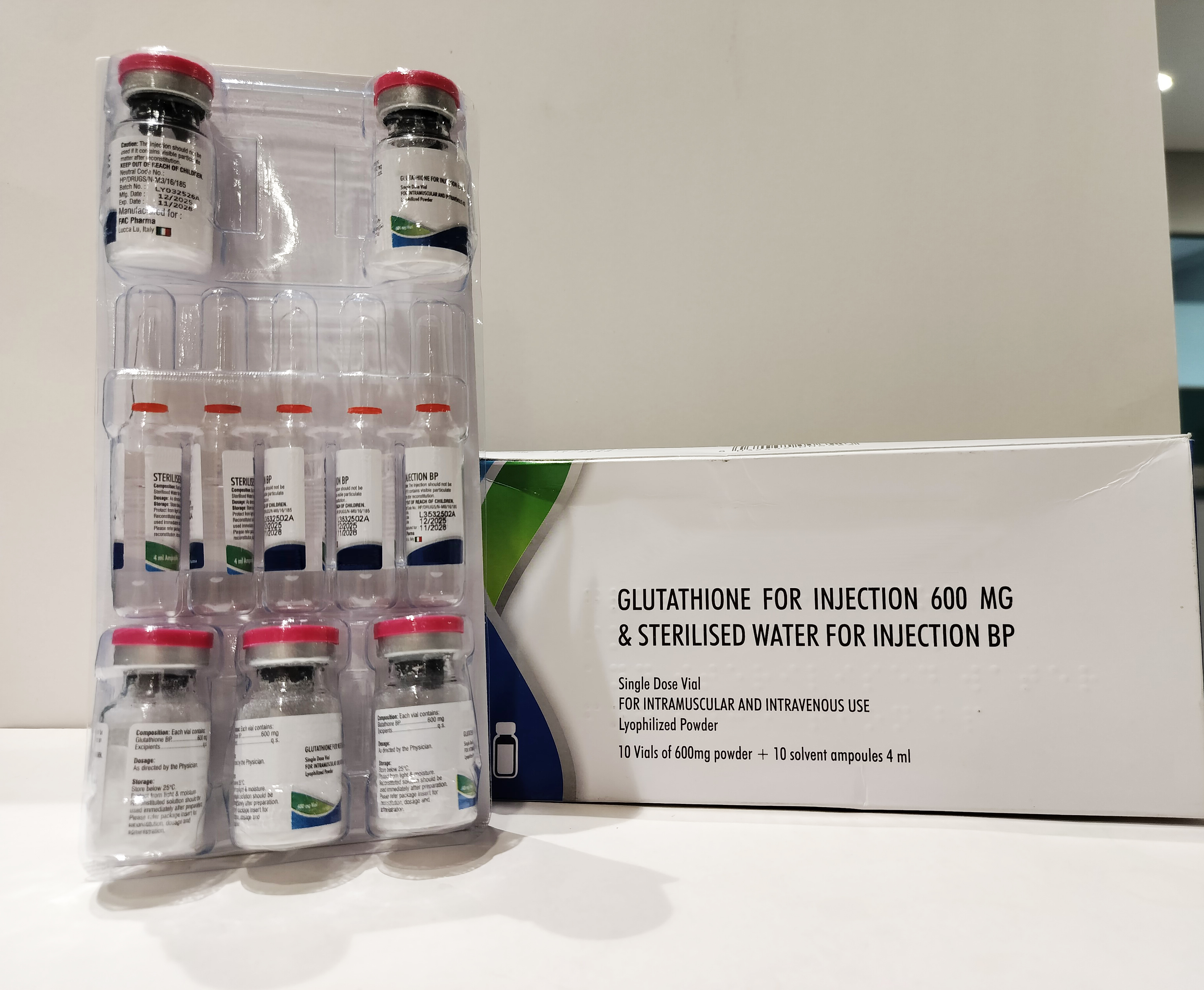 injection glutathione 600mg Glutathione 600 Mg Inj, For Skin Whitening, Packaging Type: Box at ₹  1900/box in Nagpur main image 0